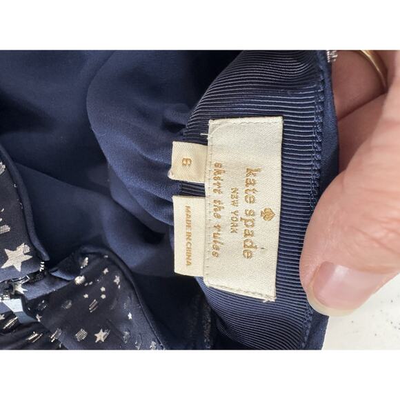 Kate Spade Skirt 6 Blue Stars Flowy - Picture 6 of 8